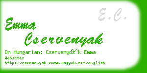 emma cservenyak business card